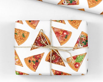 Pizza Pattern Gift Wrap - Luxury Birthday Wrapping Paper Roll