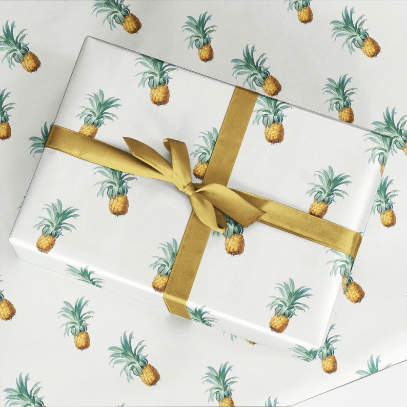 Pineapple Wrapping Paper Luxury Gift Wrap Birthday Gift Etsy