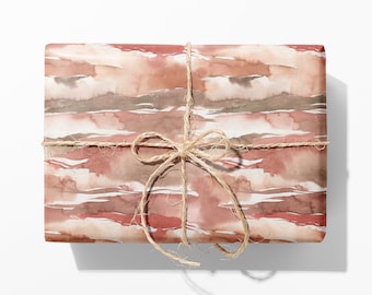 Abstract Terracotta Watercolor Wrapping Paper Roll