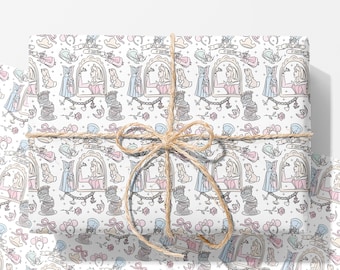 Fairytale Princess Wrapping Paper | Enchanted Storybook Gift Wrap | Princess Birthday Wrapping Paper