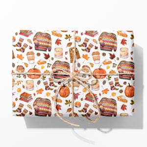 Cozy Autumn Wrapping Paper - Fall Gift Wrap Roll