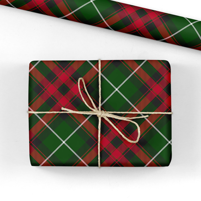 Green and Red Tartan Wrapping Paper Luxury Gift Wrap Etsy