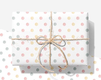 Pastel Polka Dots Wrapping Paper - Luxury Gift Wrap Roll