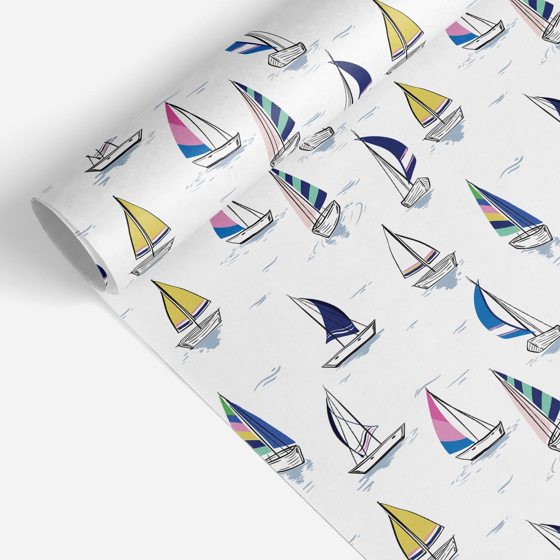 sailboat wrapping paper