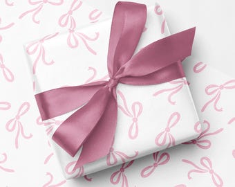 Papel de regalo con lazo rosa - Rollo de papel de regalo con lazo