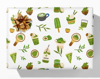Matcha Wrapping Paper - Green Gift Wrap Roll
