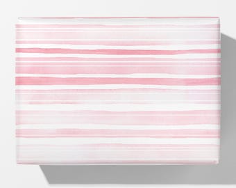 Pink Watercolor Stripe Wrapping Paper - Luxury Gift Wrap