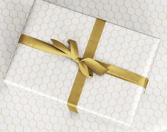 Gold Honeycomb Pattern Wrapping Paper – Luxury Gift Wrap