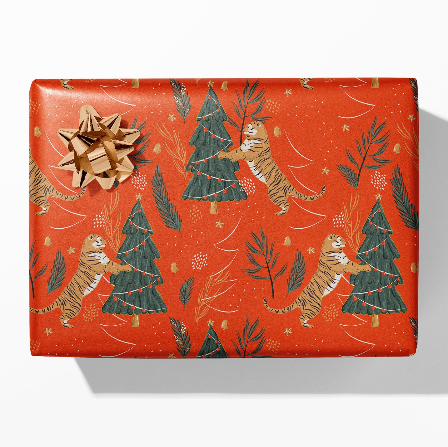 Boho Wrapping Paper Vintage Tiger Gift Wrap Aesthetic Wrapping Paper  Christmas Gift Wrap Indie Decor Tiger Art Paper Botanical Wrapping Roll