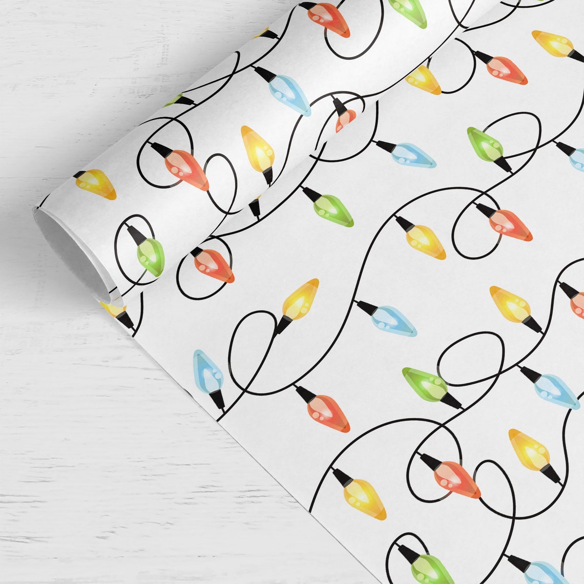 Christmas Lights Wrapping Paper 