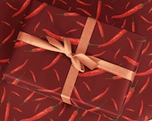 Chilli Pepper Wrapping Paper - Luxury Gift Wrap - Birthday Gift Wrap - Decorative Paper
