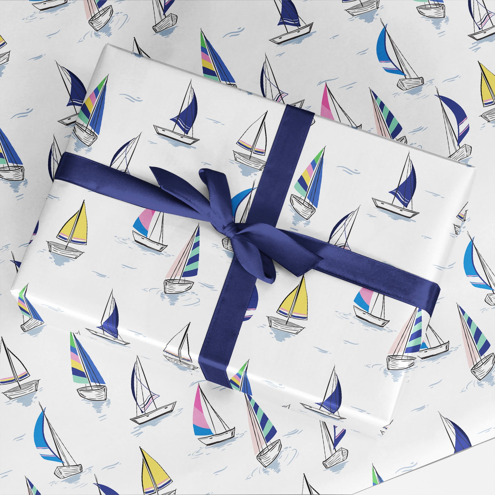 Sailboat Wrapping Paper Luxury Blue Gift Wrap Sailboat Etsy UK