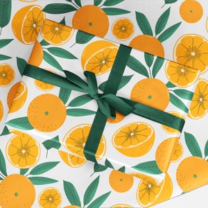 Oranges Wrapping Paper - Luxury Gift Wrap - Birthday Gift Wrap - Decorative Paper - Orange Gift Wrap