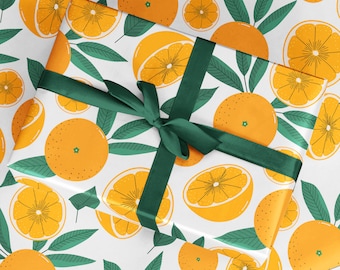 Oranges Pattern Gift Wrap: Luxury Illustrated Wrapping Paper