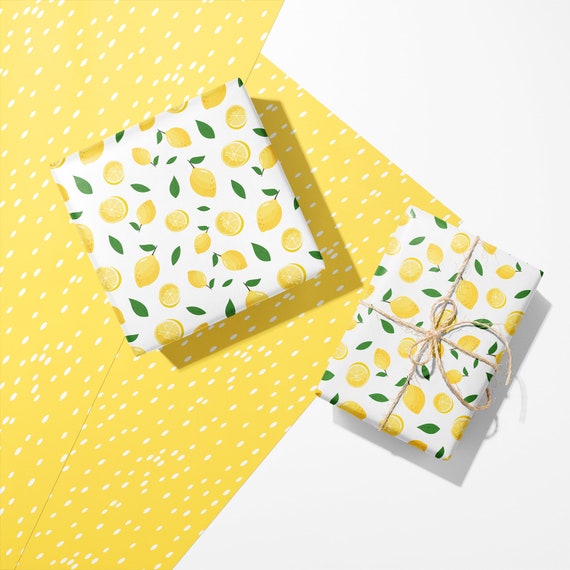 Luxury Lemon Wrapping Paper Yellow Wrapping Paper Lemon Etsy