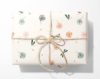 Dragonfly & Dandelion Gift Wrap - Luxury Wrapping Paper Roll