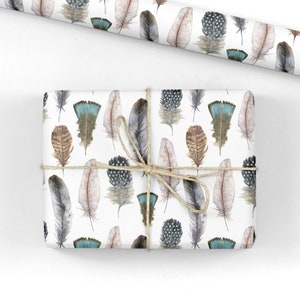 Feather Wrapping Paper Luxury Gift Wrap Feather Gift Wrap Feather Print image 1