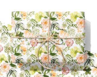 Blowsy Flowers Wrapping Paper - Luxury Floral Print Gift Wrap