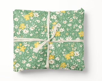 Flower Meadow Wrapping Paper - Luxury Gift Wrap - Anniversary Gift Wrap - Spring Floral Wrapping Paper