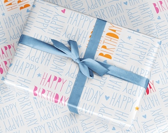 Birthday Wrapping Paper - Luxury Gift Wrap - Birthday Gift Wrap - Decorative Paper - Happy Birthday Wrapping