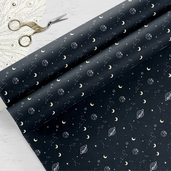 Galaxy Wrapping Paper Large Sheet of Blue Gift Wrap Roll of Wrapping Paper  Stars and Moon Wrapping Paper 