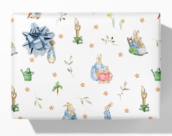 Peter Rabbit Wrapping Paper - Luxury Gift Wrap - New Baby Wrapping Paper Roll