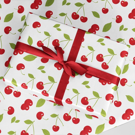 Cherry Wrapping Paper - Luxury Gift Wrap - Cherries Wrapping Roll