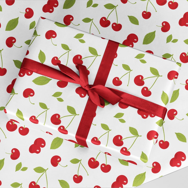 Cherry Wrapping Paper Luxury Gift Wrap Cherries Gift Wrap Etsy UK