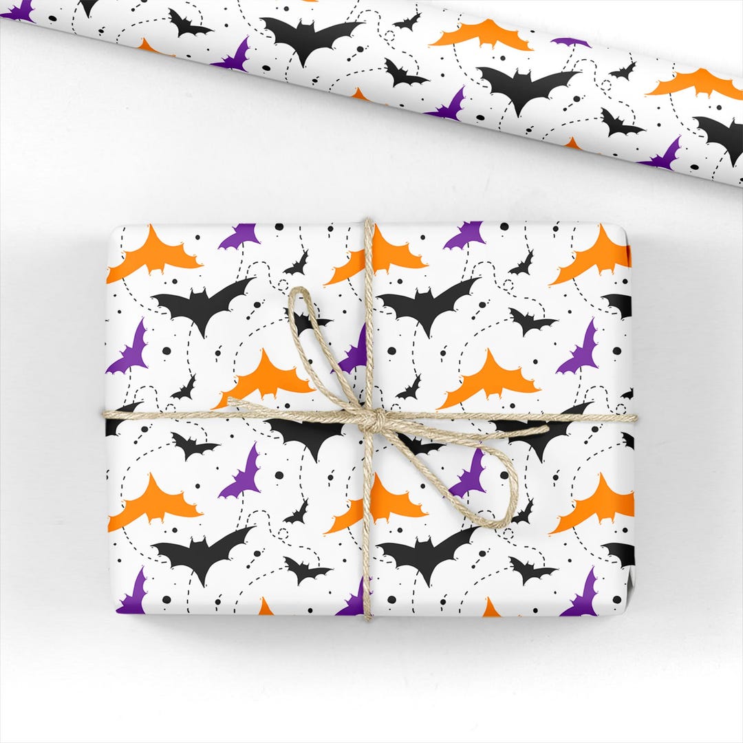 Halloween Bats Gift Wrap – Luxury Wrapping Paper - Etsy