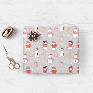 Cat Christmas Wrapping Paper - Luxury Gift Wrap - Christmas Gift Wrap - Christmas Wrapping Paper Roll