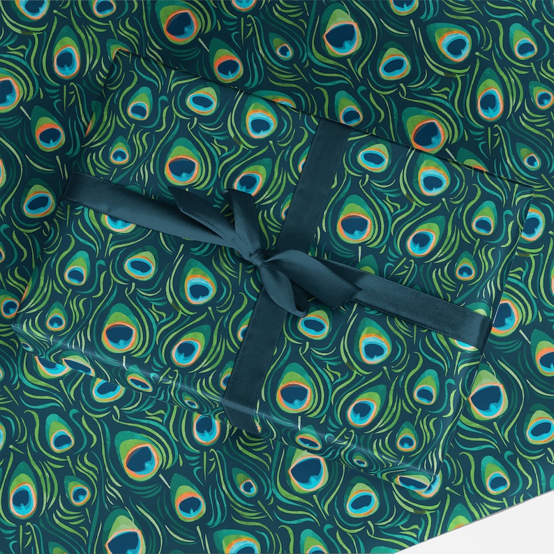 Peacock Wrapping Paper Luxury Gift Wrap Peacock Gift Wrap Etsy