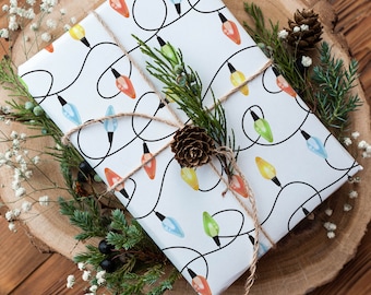 Christmas Lights Gift Wrap: Luxury Holiday Wrapping Paper