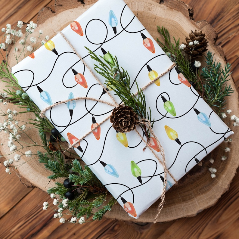 Christmas Lights Wrapping Paper Luxury Gift Wrap Christmas  Etsy UK
