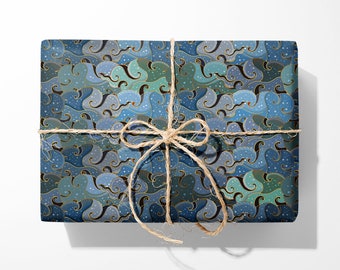 Papier cadeau Vagues orientales - Emballage cadeau de luxe