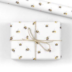 Bumble Bee Wrapping Paper - Luxury Gift Wrap - Bee Gift Wrap - Bee Wrapping Paper Roll