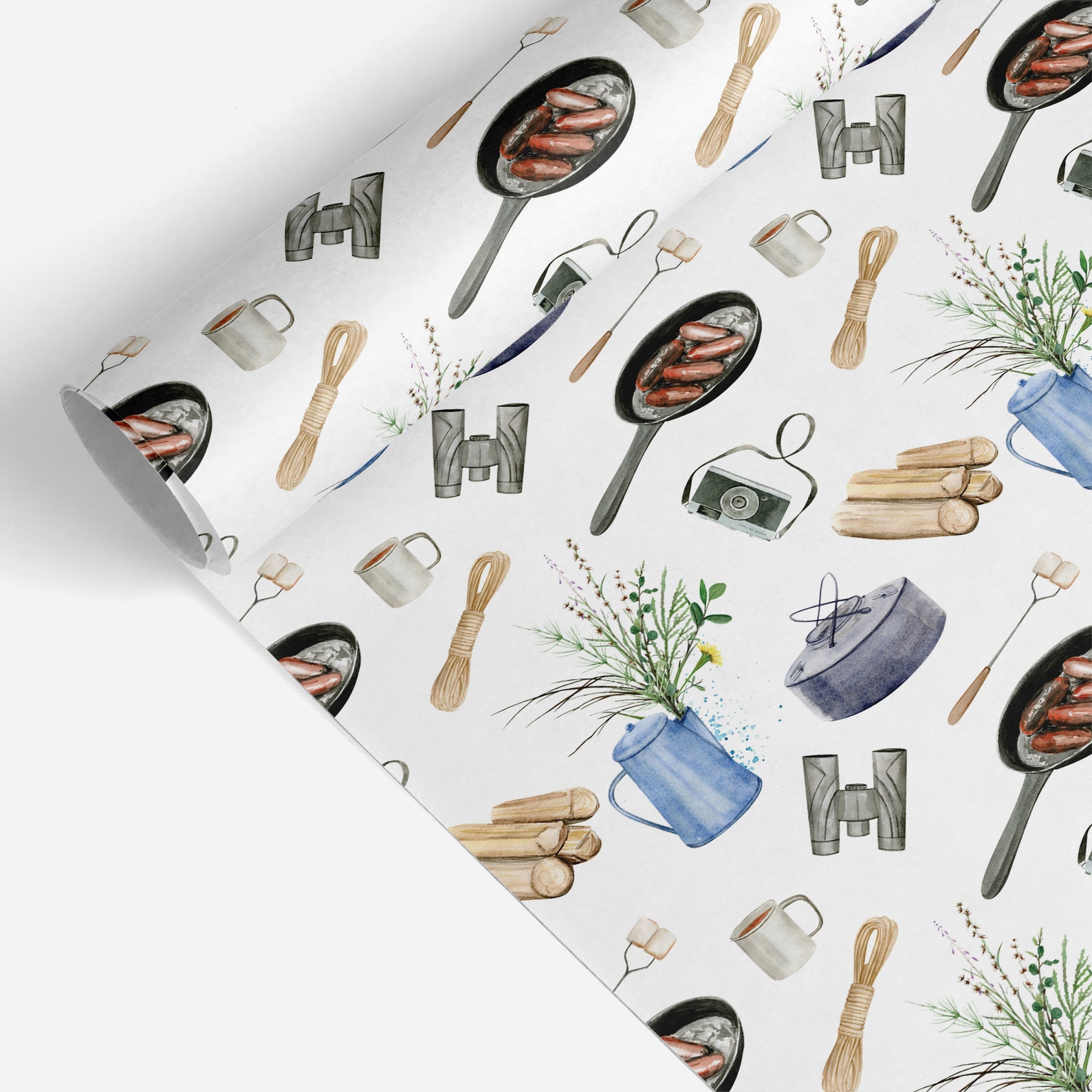 Camping Wrapping Paper Luxury Gift Wrap Camping Gift Wrap Etsy