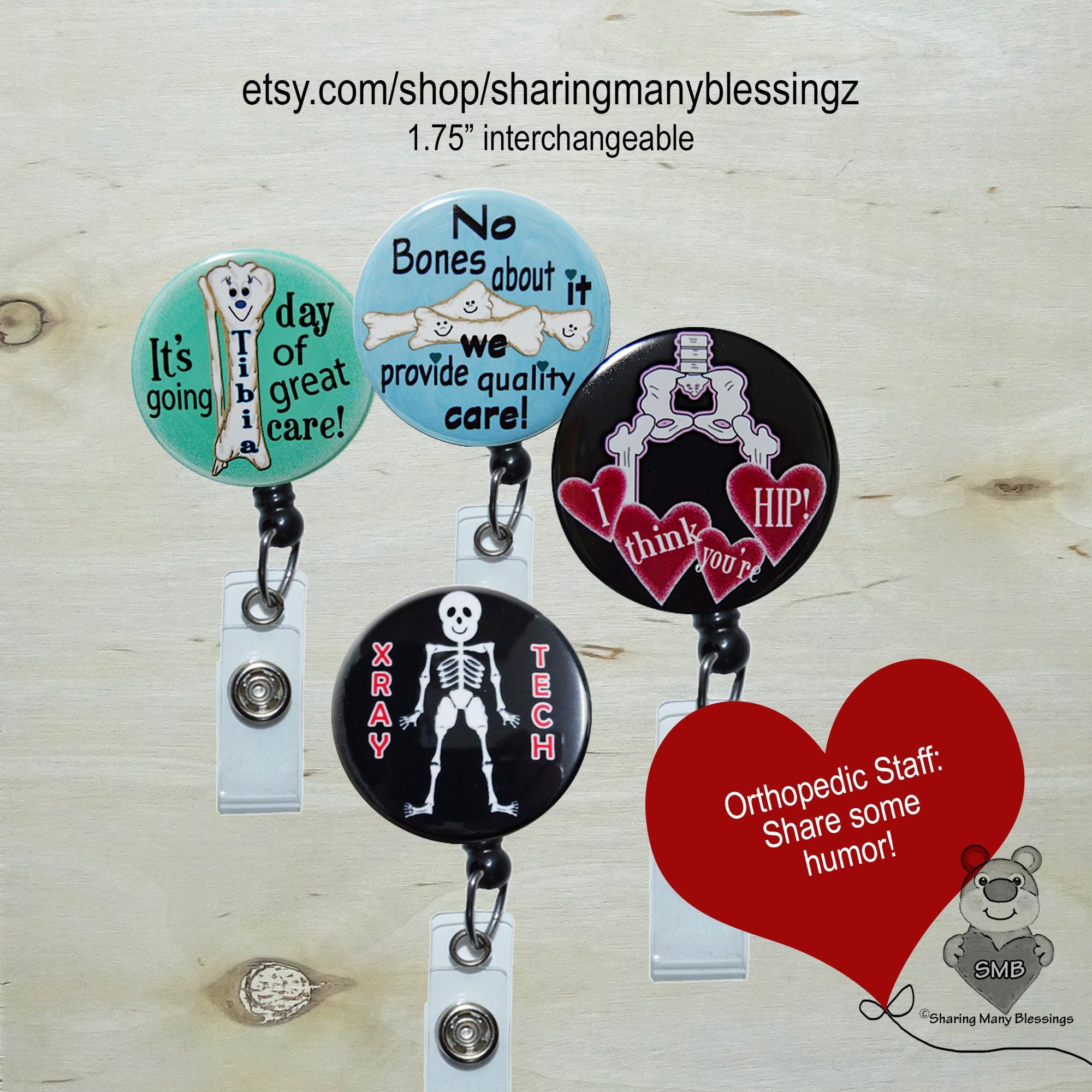 Funny Orthopedic Nurse, X-ray Technician Badge Reels 