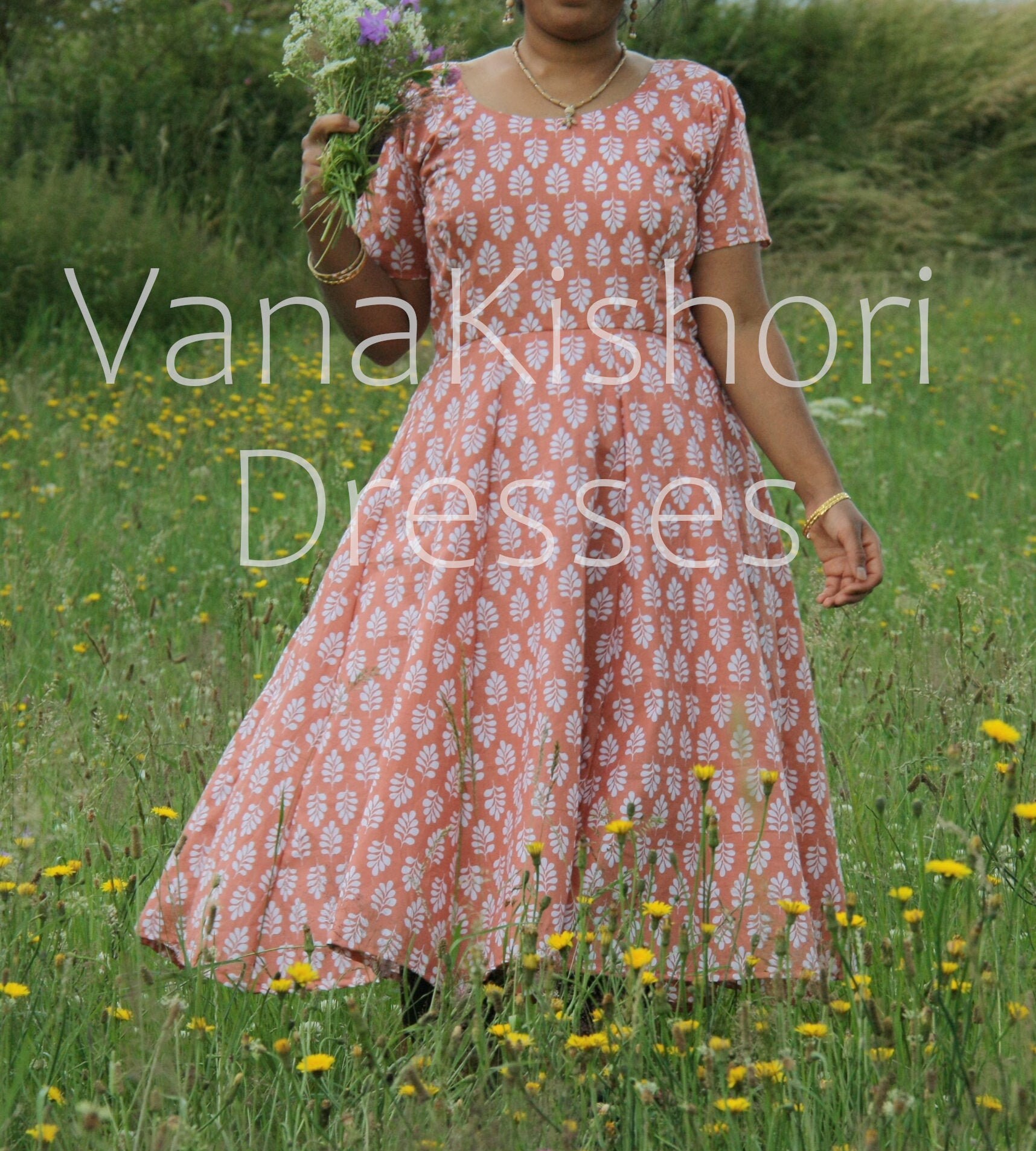 Liliac Khadi Cotton Printed Anarkali Dress main image 0