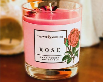 ROSE scented large soy candle
