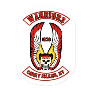 Coney Island Warriors Inspired Sticker | 70s Cult Classic Fan Art | Retro Baseball Backpatch Style Decal | Vinyl Sticker