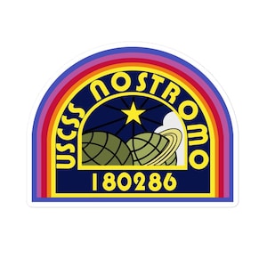 USCSS Nostromo Sticker – Alien Movie Inspired Decal | Sci-Fi Logo Vinyl Sticker | Retro Spaceship Sticker for Laptops, Bottles & Journals