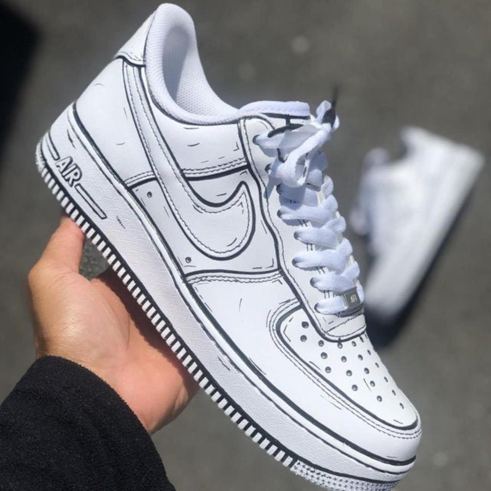 black and white af1 custom