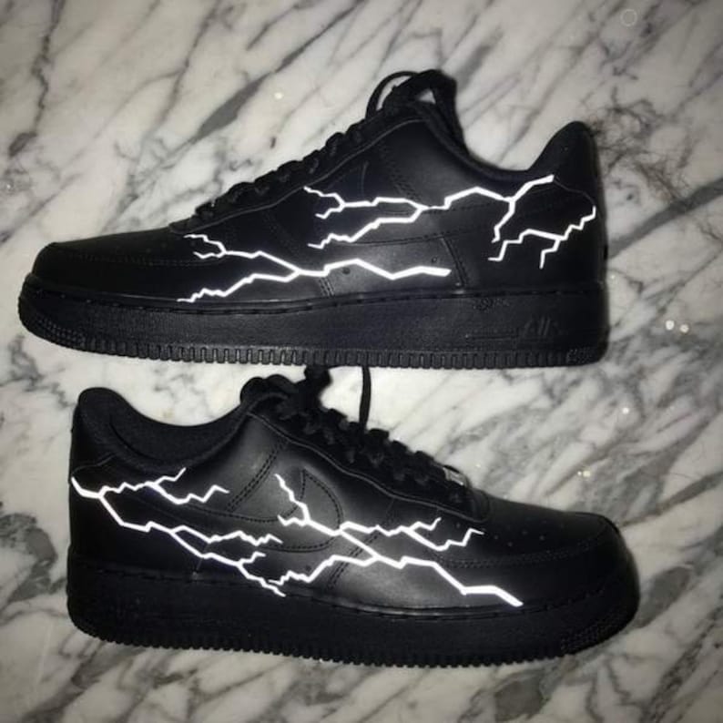 Nike Air Force 1 AF1 Flame Lightning Reflective Decal Custom | Etsy