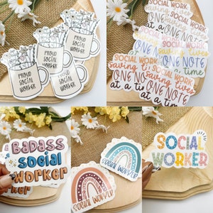 Social Worker Sticker Pack | Therapist Sticker | Die Cut Sticker | Waterproof stickers | Social Worker Gift | Social Work Sticker Bundle