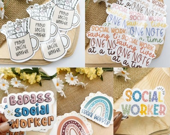 Social Worker Sticker Pack | Therapist Sticker | Die Cut Sticker | Waterproof stickers | Social Worker Gift | Social Work Sticker Bundle