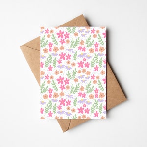 Cartão de felicitações floral para imprimir