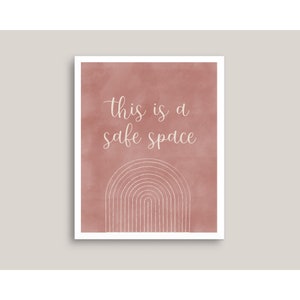 Safe Space Print | Office Print | Digital Art | Wall Art | Therapy Office Art | Social Work | Instant Download | Minimal Art | Bedroom Art