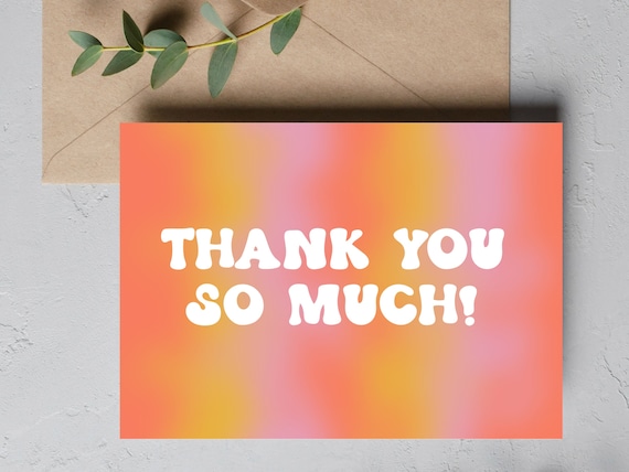 Printable Thank You so Much Card - Etsy