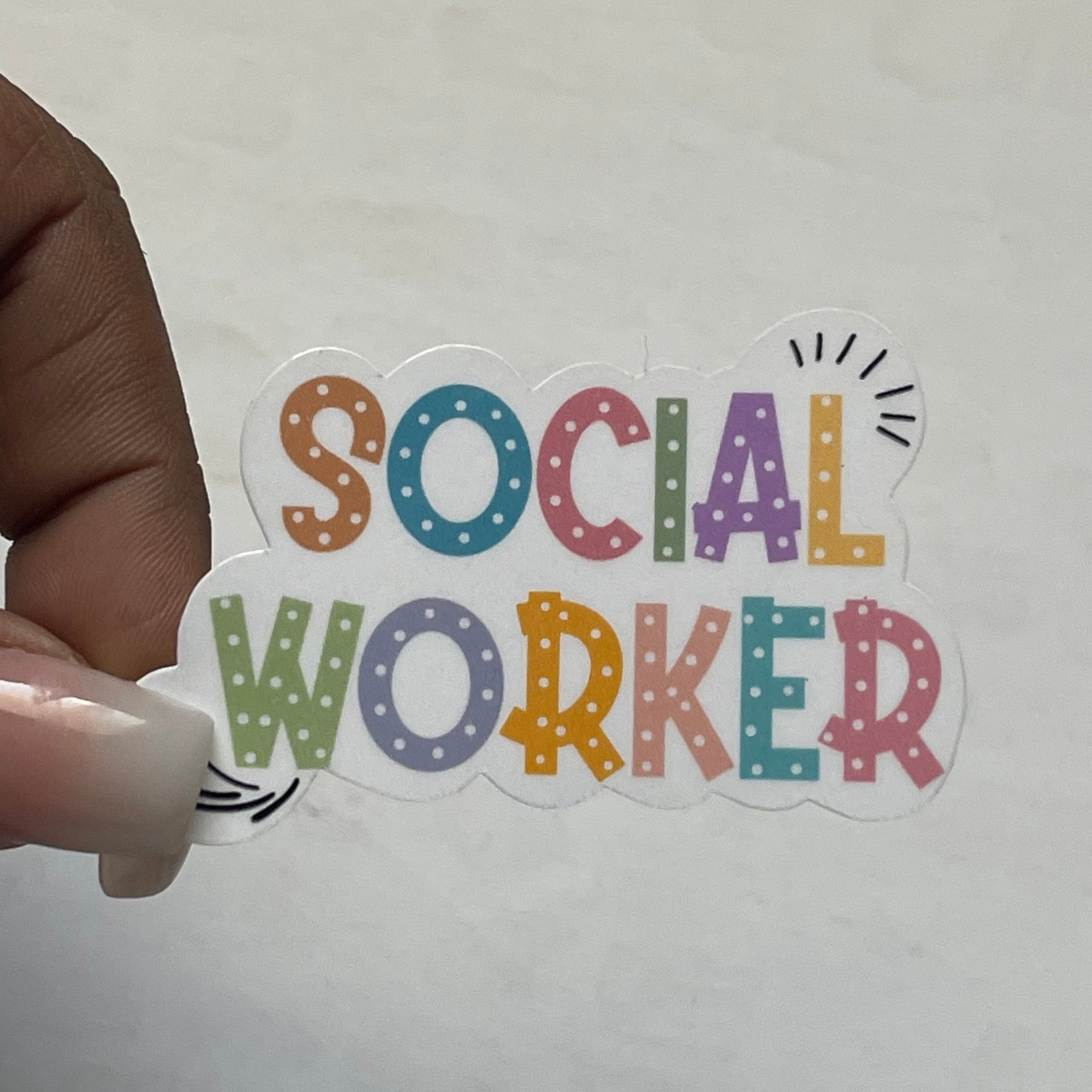 Social Worker Stickers Die Cut Stickers Laminated Stickers | Etsy