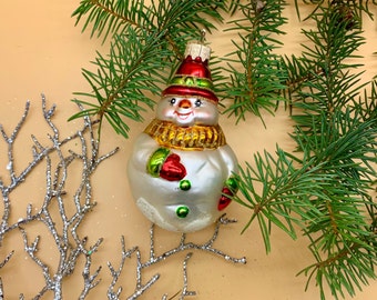 Snowman Christmas Glass ornaments, Elegant old style tree decor, Aluminium Christmas Tree, Christmas Glass, Antique Tree decoration 2023